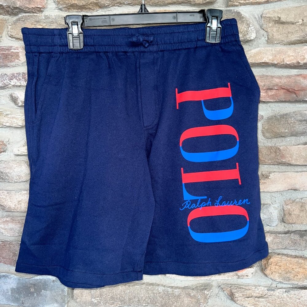 Polo Ralph Lauren Cotton Fleece Knit Shorts Large Navy NWT